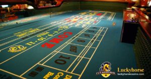 a craps table showing the different kinds of bets